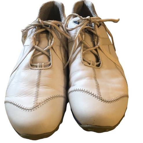 FootJoy FJ Women’s White Leather Golf Shoe Size 10.5 Spikes Lace Up 55141 Sporty