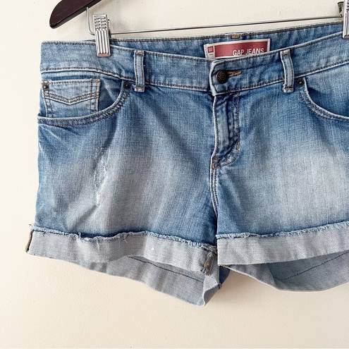 Gap  Women’s Light Blue Cuffed Hem Cotton Denim Shorts Sz 12