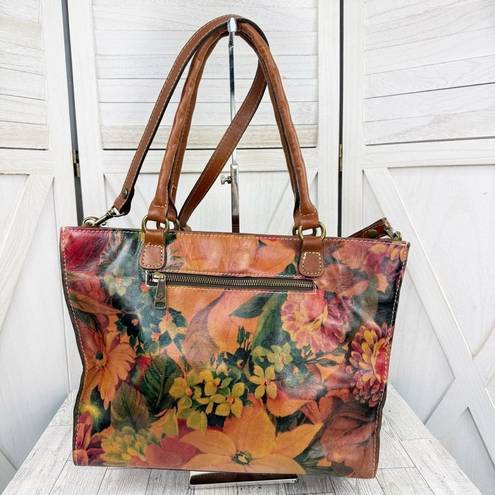 Patricia Nash  Navelli Floral Heritage Leather Tote Bag Large Crossbody