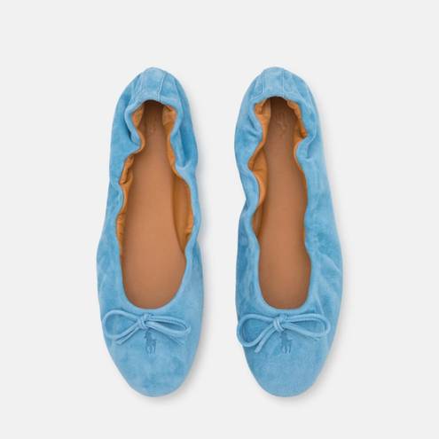 Polo  Ralph Lauren suede pony ballet bow flats