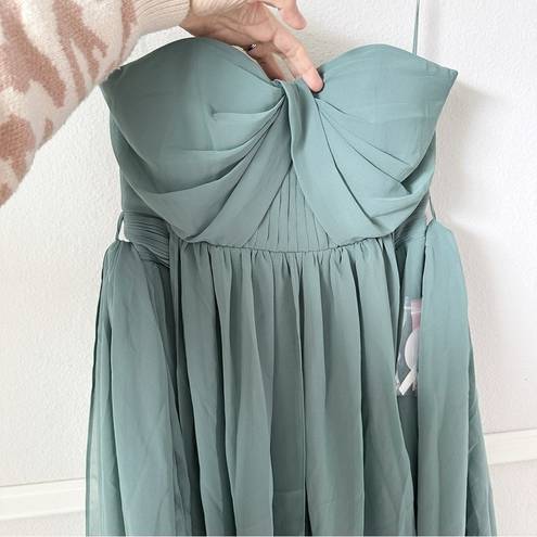 Birdy Grey NWT  Grace Convertible Chiffon Maxi Dress in Sea Glass sz S