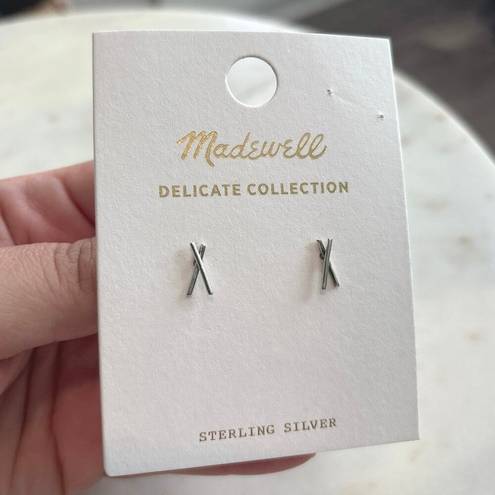 Madewell NWT  Delicate Collection Demi-Fine X Stud Earrings Silver