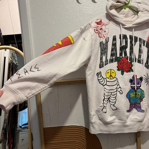 Varsity Market Unisex  Hand Drawn Oversized Sweatshirt Hoodie Small