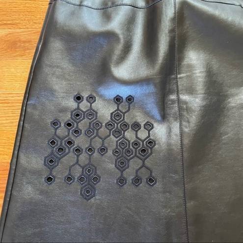 W By Worth  Black‎ Faux Leather Skirt, Sz 0