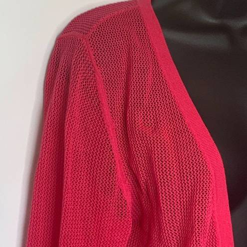 Talbots  Hot Pink Net Cropped Cardigan