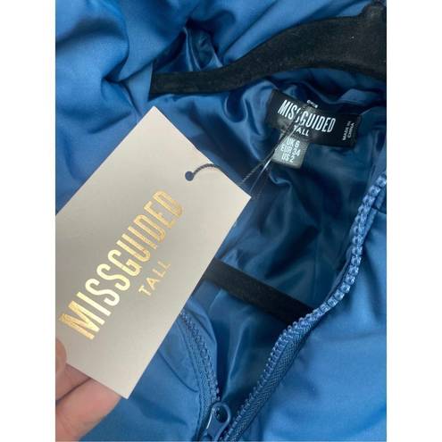 Missguided Misguided blue long puffer coat Tall LL square quilted puffer coat size 2 womens