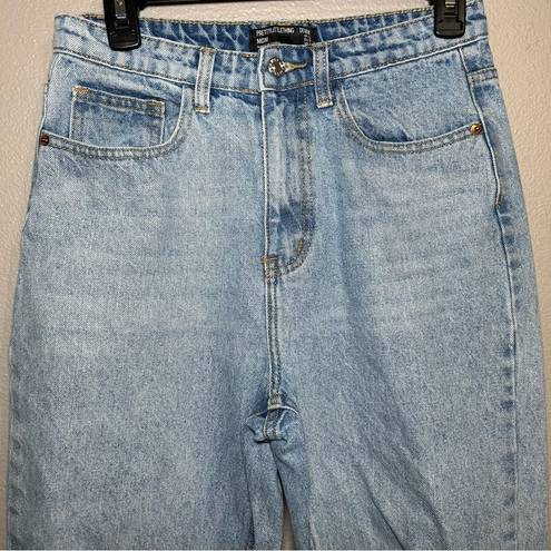 Pretty Little Thing  knee rip high rise distressed mom jeans women’s size small 6