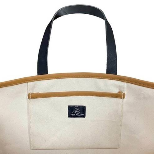 Krass&co Santa Barbara Design  Tote Canvas & Leather Sleepover Double Handled Tote Bag