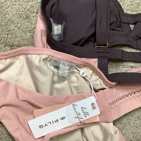 PilyQ New.  blush/pink, brown, mint bikini. D-cup top/ S-bottom. Normally $168