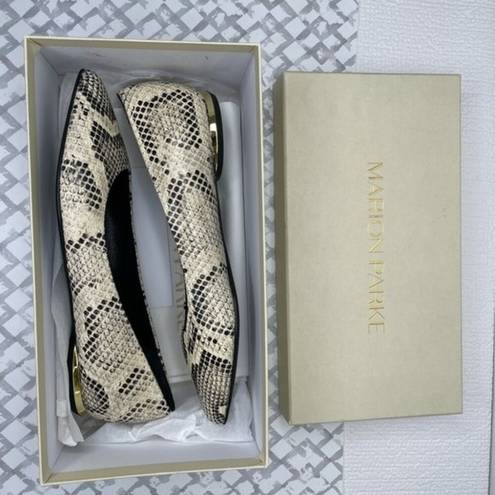 PARKE MARION  Must Have Flat Python Snake Print Classic Pointy Toe Flat, Size 37