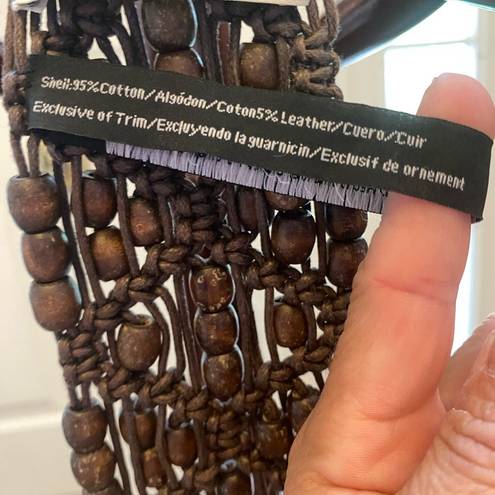 Tommy Bahama NWOT TOMMY VAHAM BROWN WOVEN BEADED AND LEATHER BELT