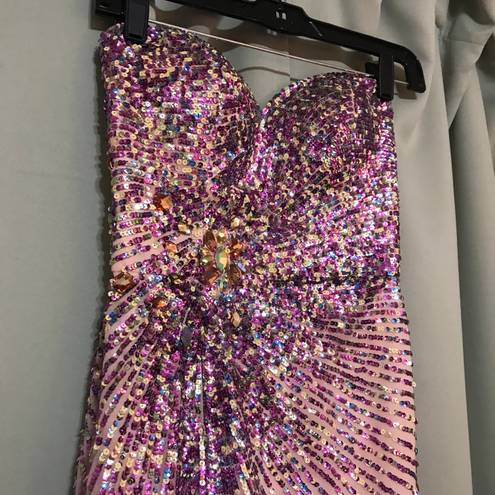 Cinderella Divine Pastel Pink w/ Rainbow Sequins Gown