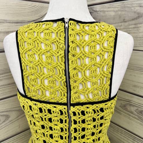 Hunter Bell Yellow & Black Crochet Skater Dress