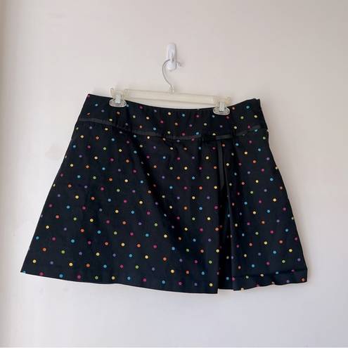 Briggs New York Vintage 90s  Black Colorful Polkadot Skort 14