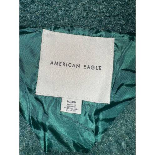 American Eagle  HUNTER GREEN CROPPED SHERPA SHACKET NWOT SIZE M