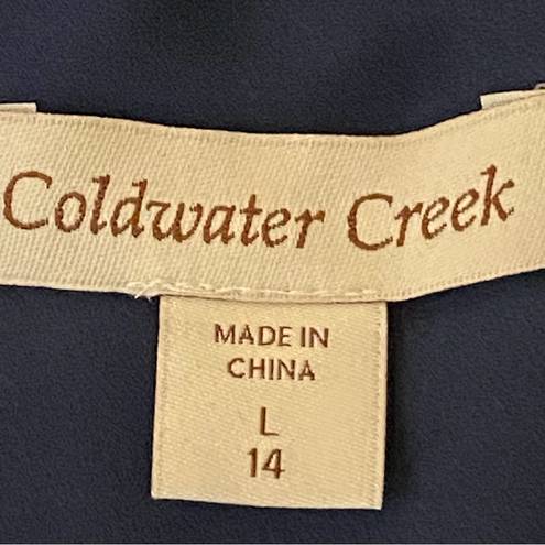 Coldwater Creek  navy, light grey and black, flowy A-line skirt. Size Large. EUC