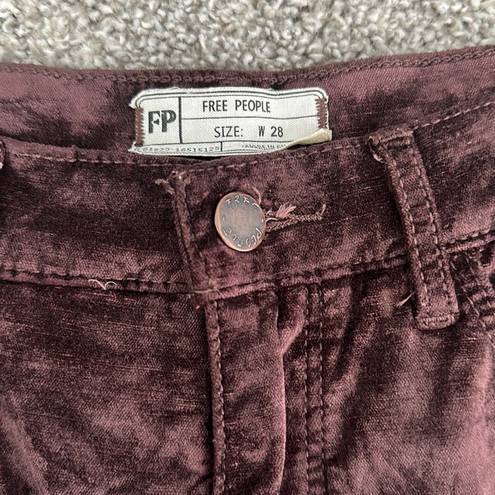 We The Free Free People Brown Velour Skinny Jean