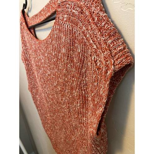 Pilcro  Anthropologie Light Orange Knit Sweater Short Sleeve Open Back Top XSP