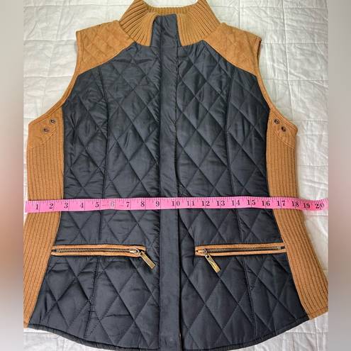 Krass&co Montana  Cognac Brown/Tan & Black Quilted Vest - Small