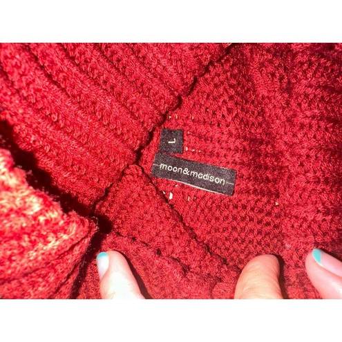 The Moon  & MADISON Red Knit Turtleneck Size L