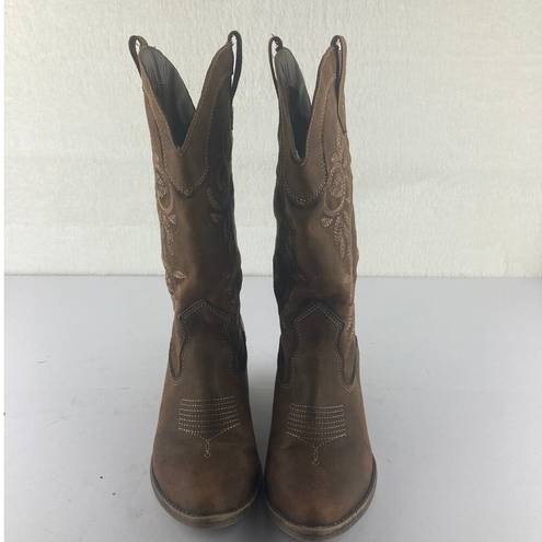 Rampage  Ram-Vida 429105 Womens Mid Shaft Brown Western Cowgirl Boots Sz 7M Rodeo