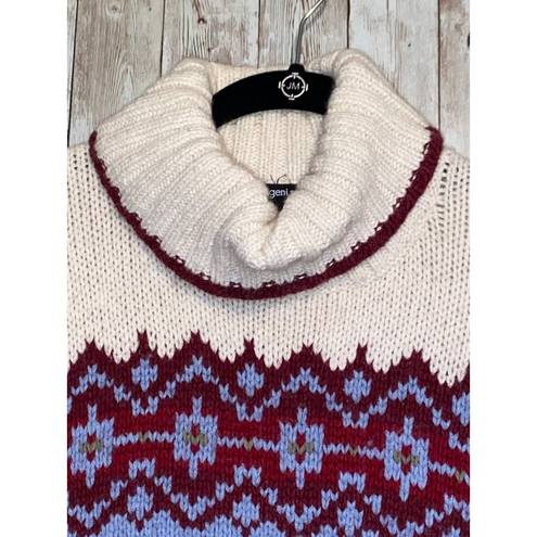 L.A.M.B. Women's Vintage Langenis s Wool Blend Fair Isle Turtleneck Sweater Size XL