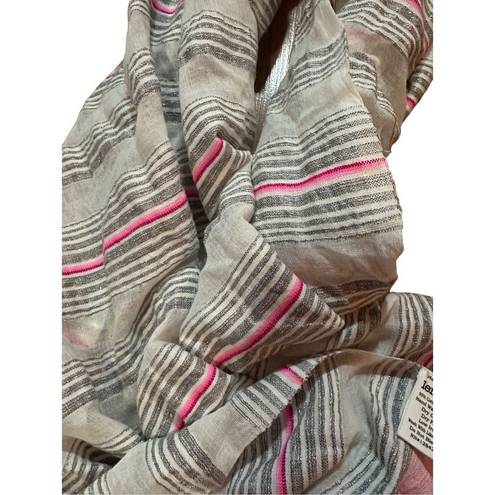 Lemlem  silver white pink metallic scarf new