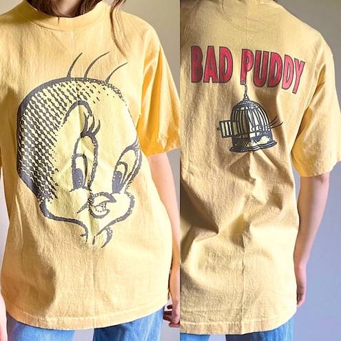 Looney Tunes Vintage 1991 Tweety Bird Bad Puddy  T-Shirt Crew Neck Single Stitch