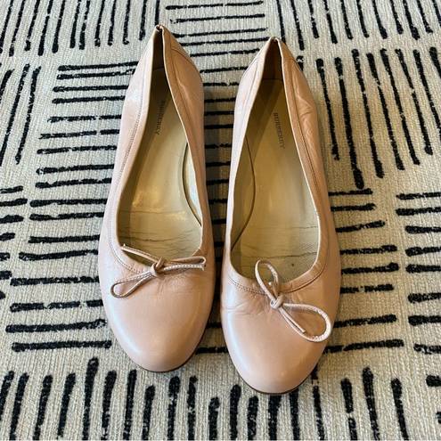 Burberry  Dusty Pink Leather Flat Ballerinas Size 6.5