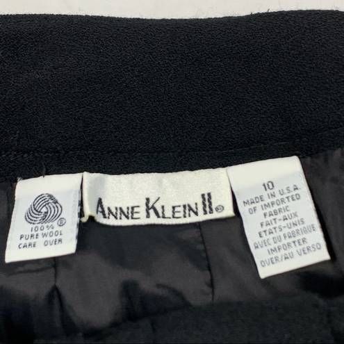 Anne Klein Vintage  II Black Wool Pencil Skirt