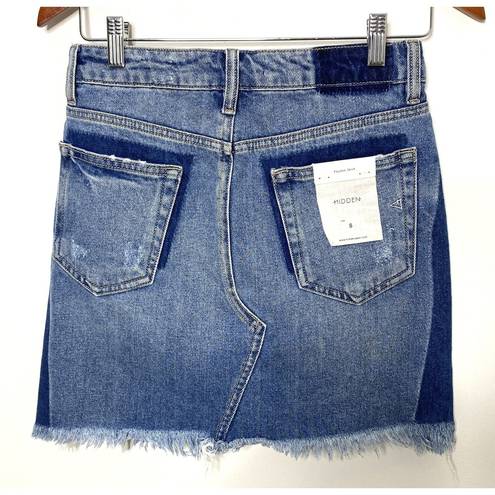 Hidden Jeans NWT  Payton Color Block Blue Denim Mini Skirt Sz S