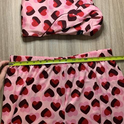 Kate Spade  Pink Heart Long Sleeved Pajamas Set Size XL