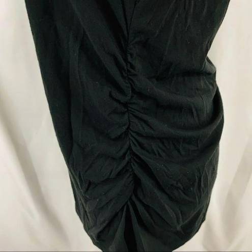 Liz Lange  Black V Neck Short Sleeve Ruched Sides Medium