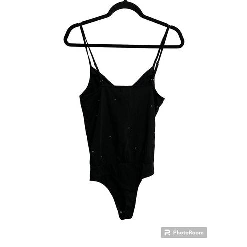 n:philanthropy  Rhinestone Embellished Black Bodysuit