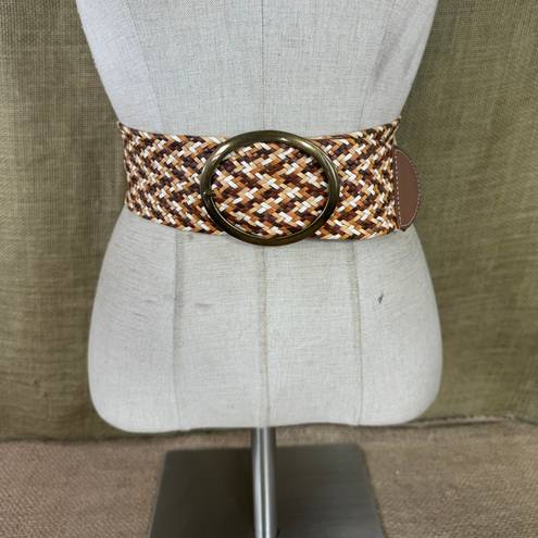 Fossil Women’s Wide Woven Leather Belt  Size Medium  0-35 Inches