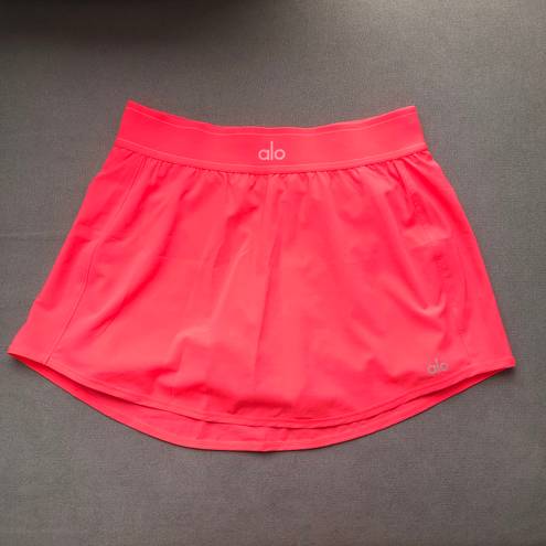 Alo Yoga Match Point Tennis Skirt Fluorescent Pink Coral S