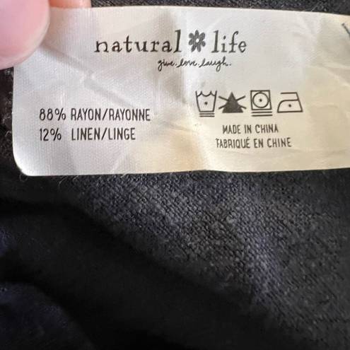 Natural Life  Coverall XS Blue Carly Overalls Wide Leg Rayon Linen