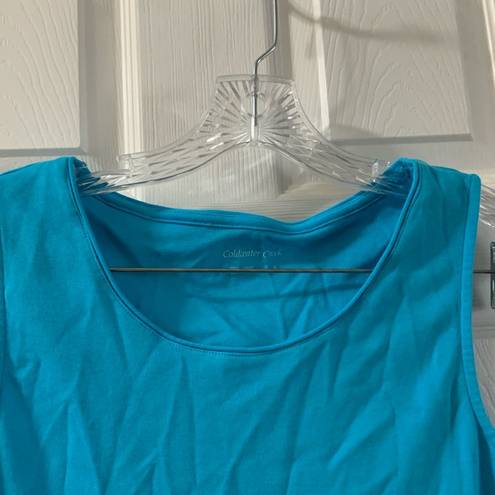 Coldwater Creek  Blue Scoop Neck Sleeveless Tank S