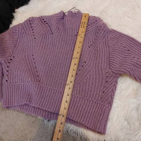 Elizabeth and James  Purple Gold Shiny Thread Size Extra Small XS Cropped Sweater