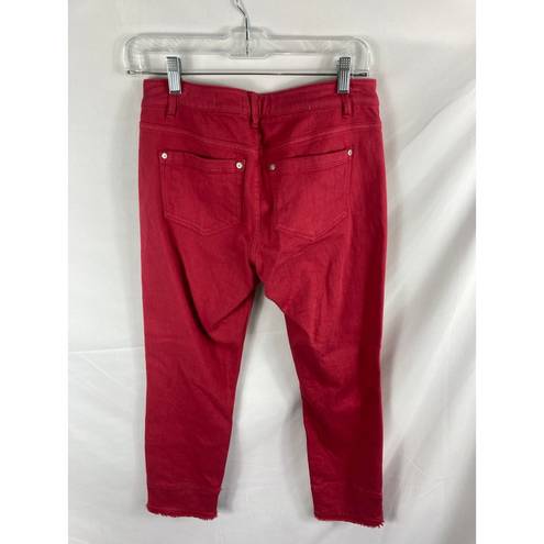 J.Jill  Denim Authentic Fit Cropped Red Jean Size 2