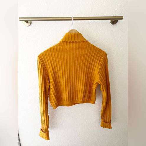 Lovers + Friends  Mustard Yellow Turtleneck Crop Sweater Size M