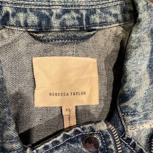 Rebecca Taylor  zipper raw edge denim jacket