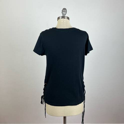 N: Philanthropy Black Side Tie Crew Neck Tee