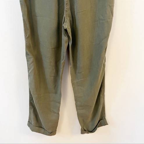 Treasure & Bond  Nordstrom Paperbag Chino Cropped Pants Size 8 Olive Green NEW