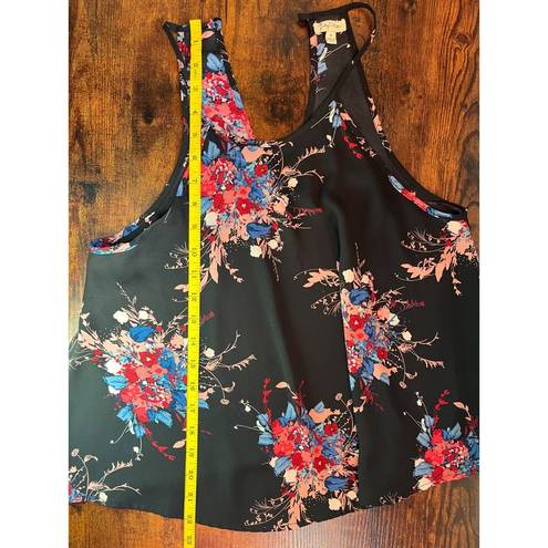 Lily White  Black & Floral Tank Top