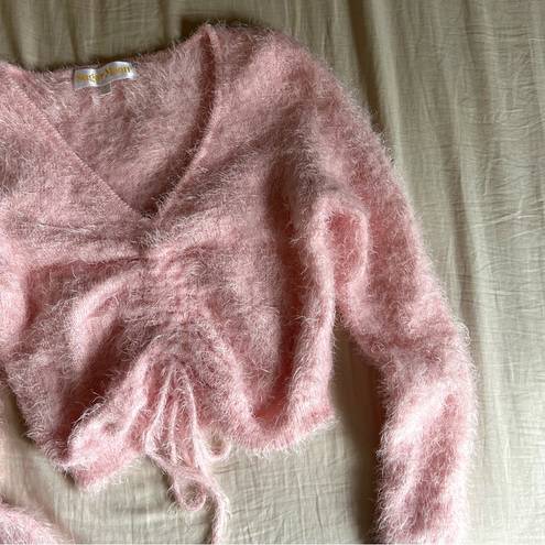 The Moon Sugar Baby Pink Ballet Barbie Fuzzy Sweater