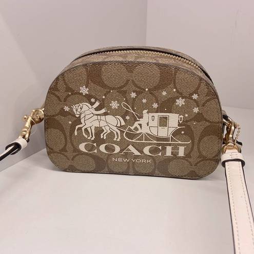 Coach  Mini Serena Satchel In Signature Canvas With Horse And Sleigh CN708