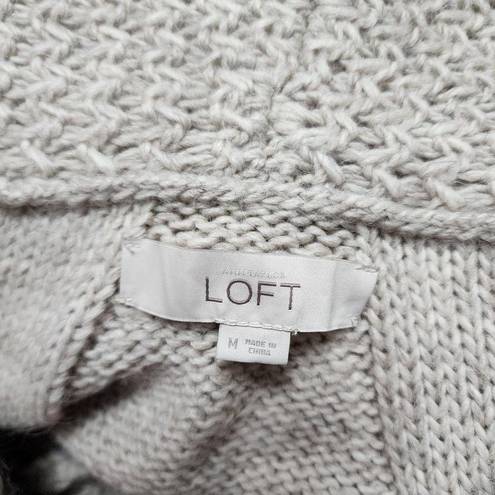 Loft  Beige Alpaca Wool Blend Shawl Collar Sweater Size Medium