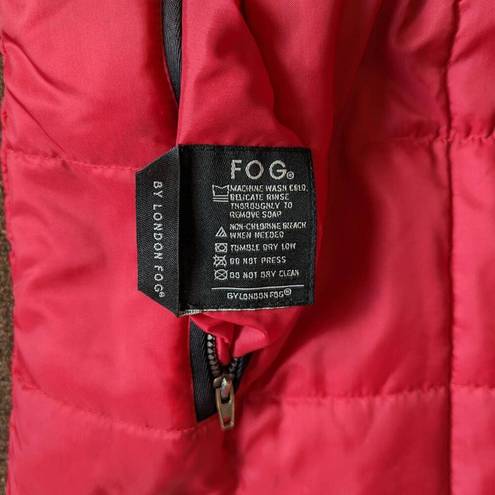 London Fog Vintage F.O.G.  Red Reversible Puffer Vest Large Outerwear Gorpcore