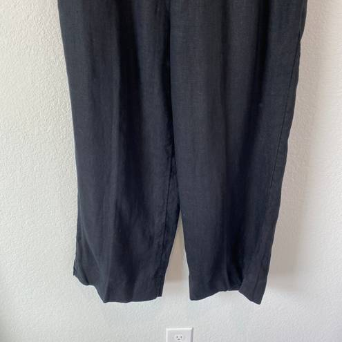 J.Jill  Black Linen Wide Leg Pants Size Medium   